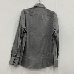 NWT Mens Gray Regular Fit Long Sleeve Collared Button-Up Shirt Size Medium alternative image