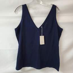 Boden Women's V-Neck Cut Sleeveless Top Navy in Size L NWT