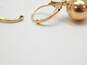 14K Yellow Gold Ball Drop Lever Back Earrings 1.6g image number 6