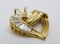 10K Yellow Gold Baguette Cut Cubic Zirconia Heart Pendant 3.3g image number 3