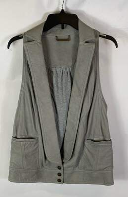 Diane Von Furstenberg Gray Leather Vest - Size 4