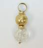 14K Yellow Gold Quartz Carved Chinese Characters Ball Beaded Pendant 2.8g image number 2