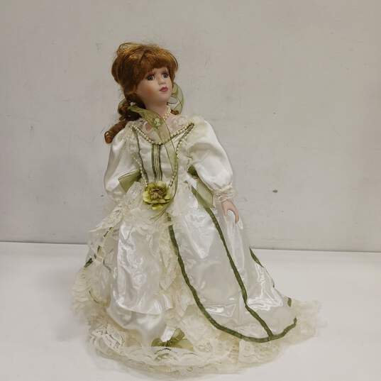 Vintage Porcelain Doll w/Stand image number 1