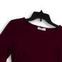 NWT Womens Red 3/4 Bell Sleeve Round Neck Pullover Blouse Top Size S/P image number 3