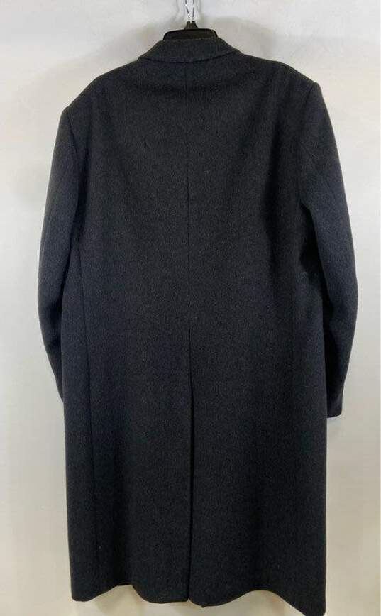 Mens Black Pockets Long Sleeve Notch Lapel Single Breasted Overcoat Size Large image number 2
