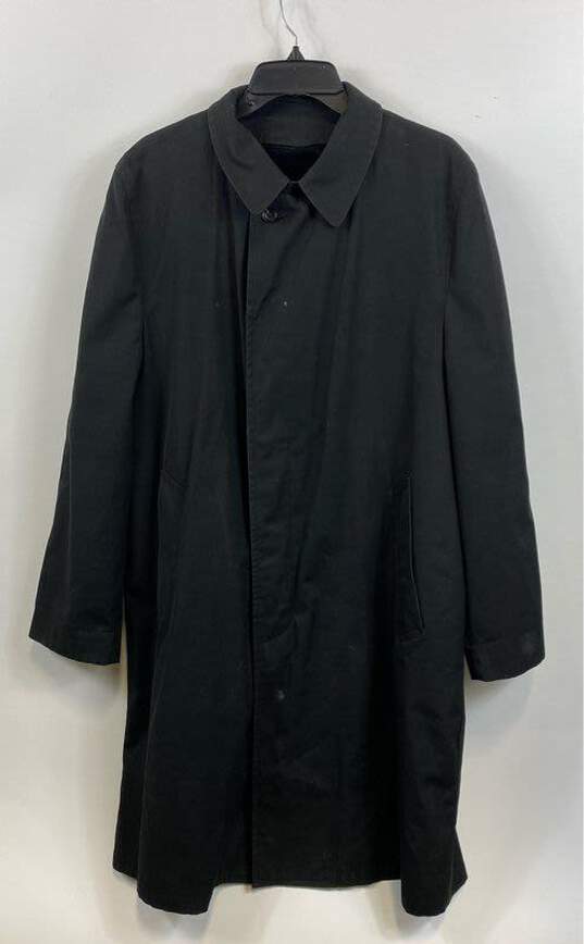 Barrister Womens Black Long Sleeve Pockets Spread Collared Overcoat Size 40 image number 1