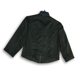 INC International Concepts Womens Black Ruffle Full Zip Blazer Jacket Size MP alternative image