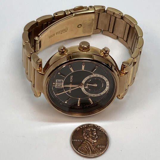Designer Fossil Sawyer MK-6226 Stainless Steel Round Dial Analog Wristwatch image number 2