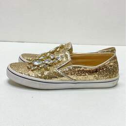 Kate Spade Glitter Embellished Slip On Sneakers Gold Metallic 8 alternative image