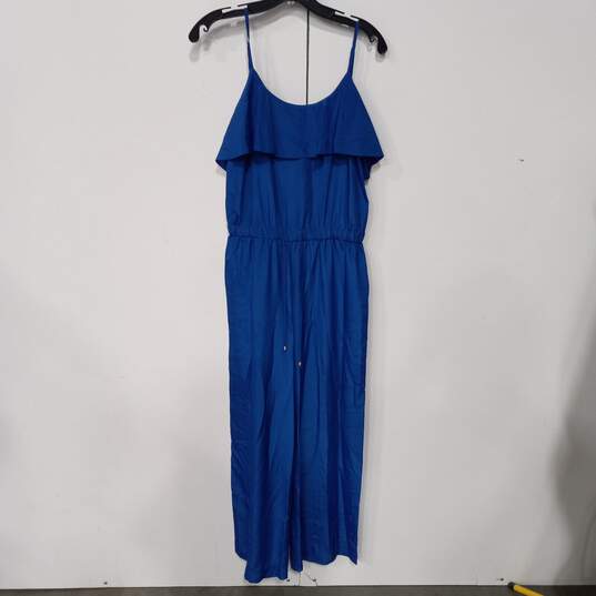 Michael Kors Blue Pleated Ruffle Spaghetti Strap Midi Dress Women's Size S image number 1