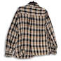 NWT Womens Tan Black Plaid Collared Long Sleeve Button-Up Shirt Size Large image number 2