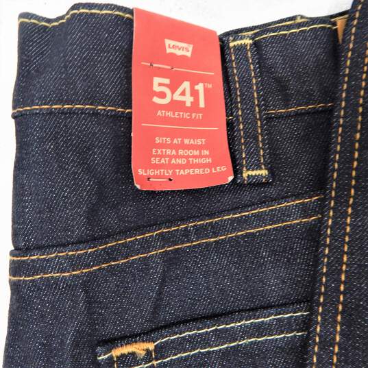 Levi's 541 Athletic Fit Stretch Raw Unwashed Denim Jeans W/ Tags Sz Men's 42x34 image number 4