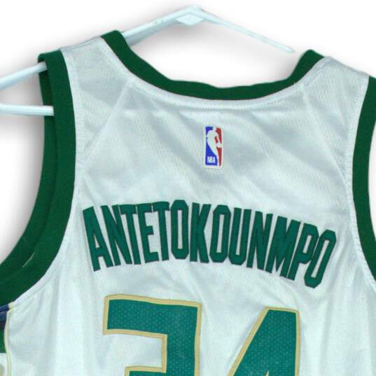 NBA Nike White Green Bucks Jersey #34 Antetokounmpo Size 48 image number 4