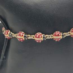 Joan Rivers Gold Tone Multi Color Ladybug Link 8" Bracelet 16.0g alternative image