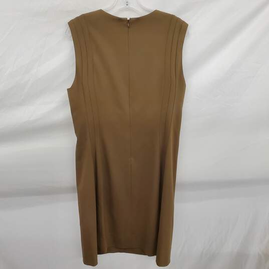 Diane Von Furstenberg Women's Sleeveless Brown Wool Dress Size 14 w/COA image number 3