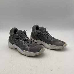 Adidas Mens D.O.N. Issue #2 FW8515 Gray White Lace UP Sneaker Shoes Size 8