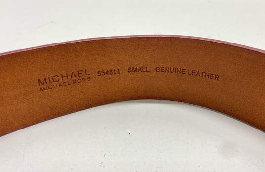 Michael Kors Brick Red Leather Gold Plate Buckle Thick Belt Women's Size Small image number 3