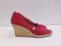 TOMS Classic Red Canvas Wedge Heels Shoes Size 10 M image number 2