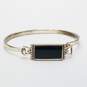 SU Sterling Silver Onyx Inlay 5 3/8" Tension Bracelet 14.2g image number 3