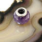 Designer Pandora 925 ALE Sterling Silver Purple Facets Murano Beaded Charm image number 1