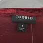 Torrid Burgundy 3/4 Sleeve Floral Velvet Shift Dress WM Size 1 ( 1X ) NWT image number 3