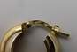 14k Yellow Gold Polished & Satin Finish Twisted Hoop Earrings 3.1g image number 5