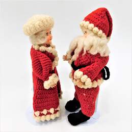Vintage Santa and Mrs. Claus Dolls w/ Stand alternative image