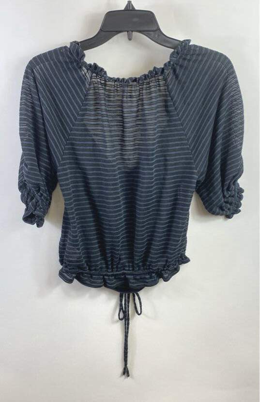 Free People Women Blue Striped Dorothy Crop Top PS image number 2