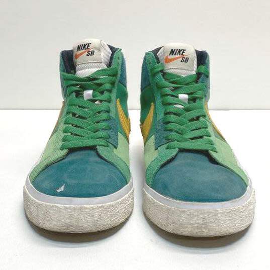 Nike SB Zoom Blazer Suede Mid Sneakers Green 10 image number 3