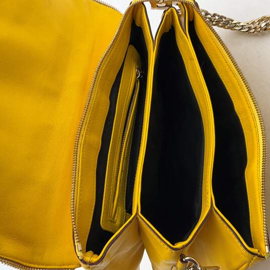 Rebecca Minkoff Womens Yellow Tan Chain Adjustable Strap Crossbody Bag Purse image number 4