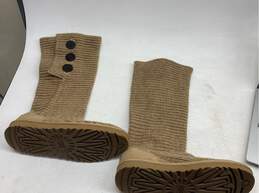 UGG Classic Cardy II Knit Boots Women's Size 10 Beige Knit Shearling Wool Lining alternative image