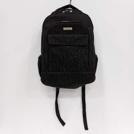 Calvin Klein Black Monogram Pattern Backpack image number 1