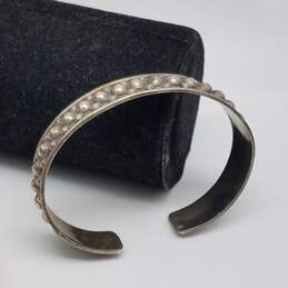 Mexico Sterling Silver Bolo Beaded Artisan 6" Cuff Bracelet 18.7g alternative image