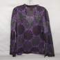 Tory Burch Women's Purple Floral Sequin Embellished Blouse Size 8 image number 2