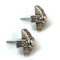 Designer Brighton Silver-Tone Engraved Cross-Shaped Classic Stud Earrings image number 5