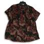 Torrid Womens Multicolor Floral Mock Neck Short Sleeve Blouse Top Size 1 Plus image number 1