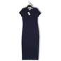 NWT Michael Kors Womens Maxi Dress Cap Sleeve Crew Neck Blue Size Medium image number 1