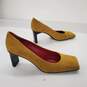 Joan & David Women's Goldenrod Yellow Suede Square Toe Pumps Size 8.5 image number 4