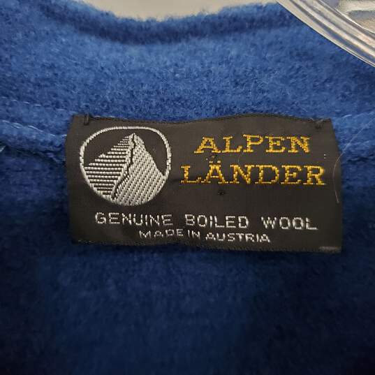 Alpen Lander Blue Wool Button Up Sweater Jacket WM Size S image number 3