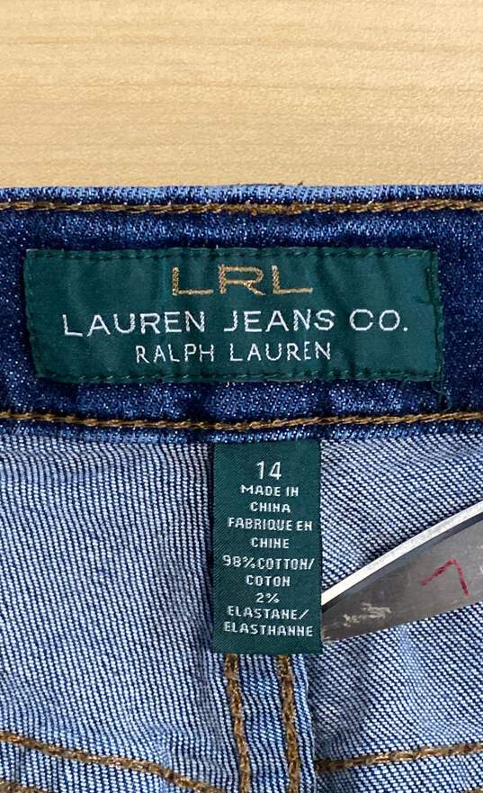 Lauren Jeans Co. Womens Blue Mid Rise Regular Fit Denim Bootcut Leg Jeans Sz 14 image number 4