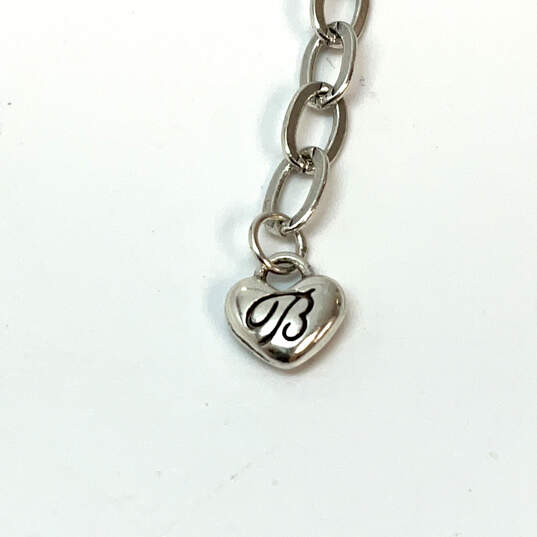 Designer Brighton Silver-Tone Link Chain Black Heart Shape Pendant Necklace image number 4