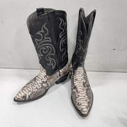 Los Altos Men's Snake Leather Western Boots Size 10EE