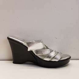 Italian Shoemakers Women Wedge Heels Silver Size 7M