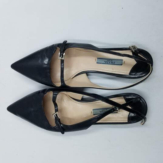 Buy the Prada Slingback Flats Women's Sz  Black | GoodwillFinds