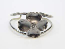 Vintage Stuart Nye Sterling Silver Dogwood Flower Cuff Bracelet 12.4g