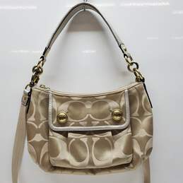 Coach Shoulder Bag13833 Tan And Gold With Handle And Cross Body Strap alternative image