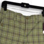 NWT Womens Green Plaid Flat Front Slash Pocket Stretch Capri Pants Size 8 image number 3