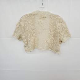 Maeve Ivory Cotton Open Knit Floral Embroidered Bolero WM Size OS NWT alternative image