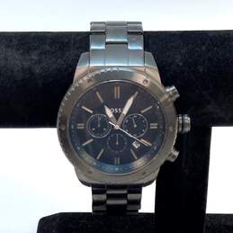 Designer Fossil BQ1726 Silver Strap Blue Round Analog Dial Quartz Wristwatch