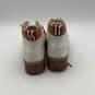 Womens Red White Round Toe Lug Sole Lace Up Ankle Combat Boots Size 8 image number 2